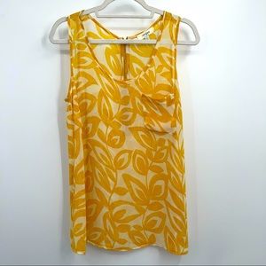 Umgee Zip back Pocket Front Tank Top Size S Yellow